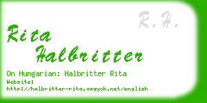 rita halbritter business card